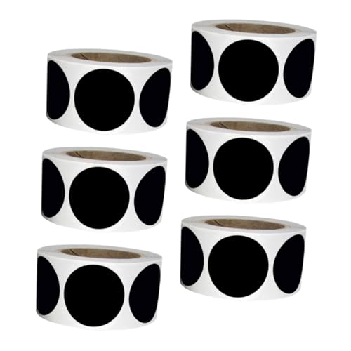MOTHNUR 6 Rollen Schwarze Selbstklebende Beschreibbare Runde Etiketten Ablösbare PVC Aufkleber für Behälter Gläser und Lagerboxen Vielseitige Organisationslabels für Küche und Büro MOTHNUR 6 Rollen Schwarze Selbstklebende Beschreibbare Runde Etiketten Ablösbare PVC Aufkleber für Behälter Gläser und Lagerboxen Vielseitige Organisationslabels für Küche und Büro von MOTHNUR