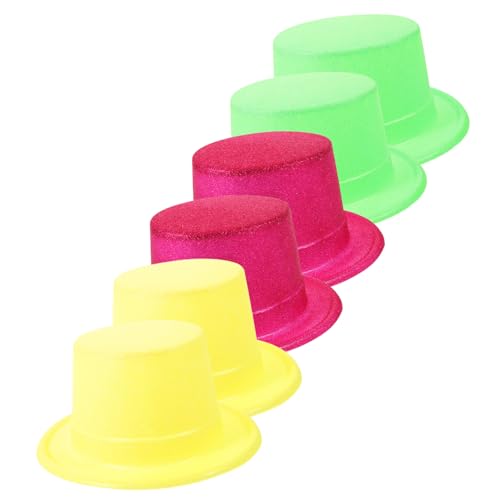 MOTHNUR 6 Stück Fluoreszierende Party Papierhüte Bunte DIY Zauberer Kopfbedeckung Leichte Kostümaccessoires für Erwachsene Geburtstagsfeier Cosplay Festlichkeiten von MOTHNUR