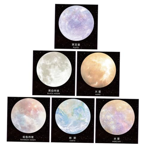 MOTHNUR 6 Stück Runde Haftnotizen Planet Mond Selbstklebend mit Starkem Kleber Einzigartige Runde Form Farbenfrohe Schreibblöcke für Schule Büro Memo Notizen Praktische Planet Sticker MOTHNUR 6 Stück Runde Haftnotizen Planet Mond Selbstklebend mit Starkem Kleber Einzigartige Runde Form Farbenfrohe Schreibblöcke für Schule Büro Memo Notizen Praktische Planet Sticker von MOTHNUR