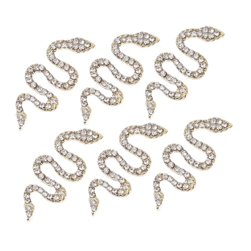 MOTHNUR 6 Stück Schlangen Nail Art Charms aus Zinklegierung Glitzersteine Nagel Zubehör DIY Nageldekoration für Fingernägel und Fußnägel Langlebig und Einzigartig von MOTHNUR