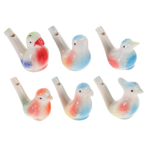 MOTHNUR 6 Stück Teiliges Wasser Vogel Pfeifen Keramik Musikinstrumente für Jahre Geburtstagsgeschenk Lernspielzeug Lustige Leicht Tragbar von MOTHNUR