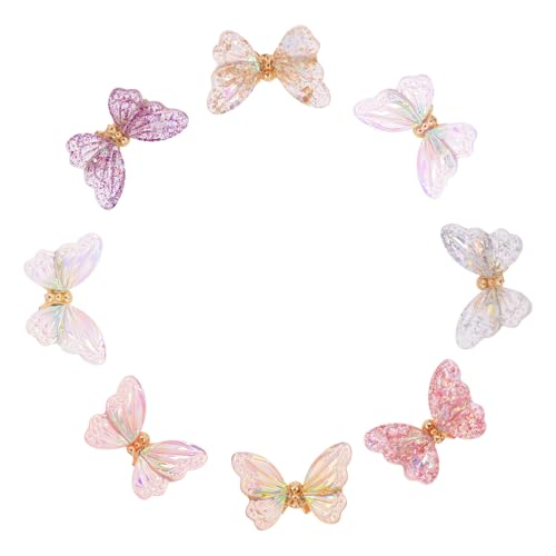 MOTHNUR 8 Stück Teiliges Schmetterling Nail Art Charm DIY Nagel Ornaments mit Glitzerndem Effekt Kreative Fingernägel Dekoration für Maniküre Party und Individuelle Nagelgestaltung von MOTHNUR
