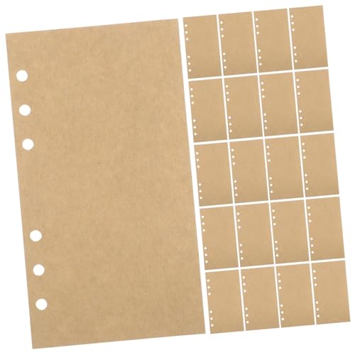 MOTHNUR 80 Blatt Nachfüllpapier Kraftpapier Blanko Notizbuch Einlagen Ringbuch Einlagen Nachfüllbare für Planer Tagebuch Reiseorganizer Malen Schreiben von MOTHNUR