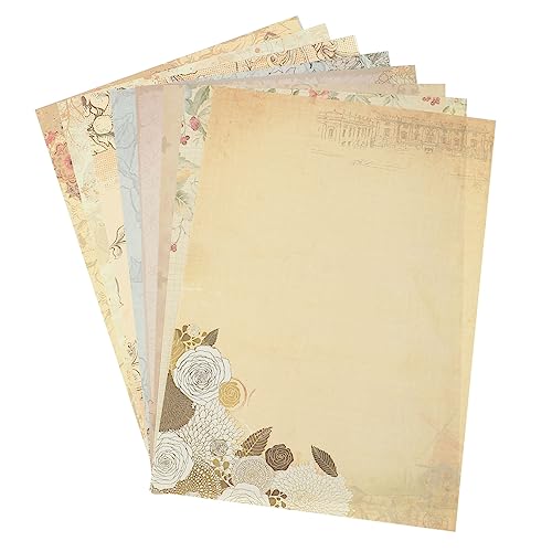MOTHNUR 80 Stück Teiliges Vintage Briefpapier Bedrucktes Schreibpapier mit Glatter Oberfläche Romantisches Pergamentpapier für DIY Einladungen Briefe und Kreative Notizen für Bürobedarf von MOTHNUR