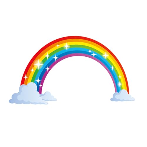 MOTHNUR Cartoon Regenbogen Wandtattoo PVC Ablösbar Wandsticker für Kinderzimmer Kindergarten Glanzreflektierend Einfache Anbringung Rückstände von MOTHNUR