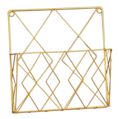 MOTHNUR Eisen Buchstütze Wandmontage Goldener Bücherhalter Magazinhalter Organizer für Wohnzimmer Büro Dekoratives Regal Robuste Rostfreie Aufbewahrung von MOTHNUR