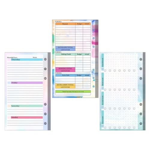 MOTHNUR Finanzplaner Ringbuch Nachfüllseiten Budget Monats und Wochenplaner Teiliges Organizer mit Farbverlauf für Rechnungsübersicht und Ausgabenverwaltung von MOTHNUR