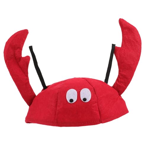 MOTHNUR Flanell Lobster Rote Novelty Kopfbedeckung Cartoon Kostüm Lustiger Hut für Erwachsene Halloween Karneval von MOTHNUR