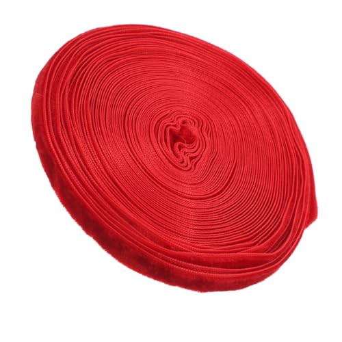 MOTHNUR Fluffy Einseitiges Geschenkband Samt Schleifenband für DIY Dekorationen Festliche Verpackung Geschenkverzierung Bastelband Rot von MOTHNUR