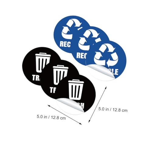 MOTHNUR Garbage Classification Label Aufkleber Selbstklebend Sticker Abfalltrennung Reminding Stickers für Recycling Müllcontainer Schwarz von MOTHNUR