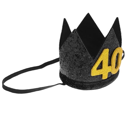 MOTHNUR Geburtstagskrone Schwarz Gold mit Kreativem Kronendesign Stabiler Partyhut für Erwachsene Geburtstag Dicke Formbeständigkeit Langlebig und Foto Requisite von MOTHNUR