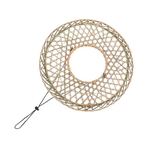 MOTHNUR Geflochtener Hohlhut Atmungsaktiv Leichter Asiatischer Fischerhut Traditioneller Cosplay Kopfschmuck Party Requisit Aus Natürlichem Holz von MOTHNUR