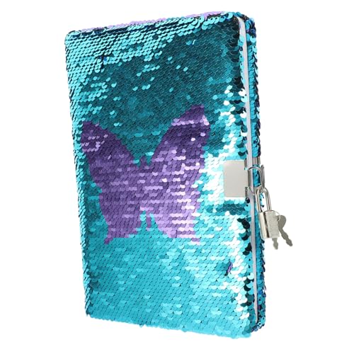 MOTHNUR Glitzer Notizbuch mit Wendepailletten und Schloss Dekoratives Tagebuch für Mädchen Liniertes Journal für Schule Büro und Kreative Schreibideen Geschenk für Jugendliche von MOTHNUR