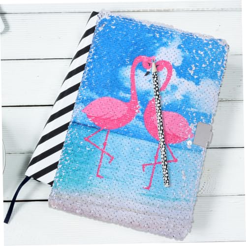 MOTHNUR Glitzer notizbuch Flamingo mit Wendepailletten Kreatives Tagebuch für Mädchen Handliches Buntes Schreibheft für Notizen Reise Kreativjournal Dekoratives Geschenk von MOTHNUR