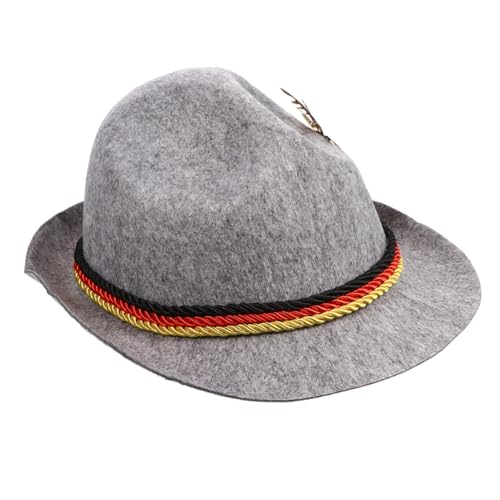 MOTHNUR Halloween Party Hut Panama Jazz Stil Unisex Feder Kopfbedeckung Grauer Leichter Komfortabler und Festtags Accessoire für Wochenendfeiern und Fotoshootings von MOTHNUR