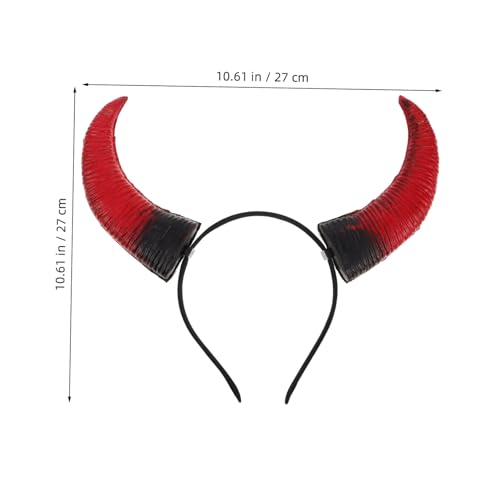 MOTHNUR Halloween Teufel Hörner Haarreif Wiederverwendbar Bequemes PU Material RAM Horns Headpiece für Gruppen-kostüme und Cosplay Rotschwarz für Party und Rollenspiel von MOTHNUR