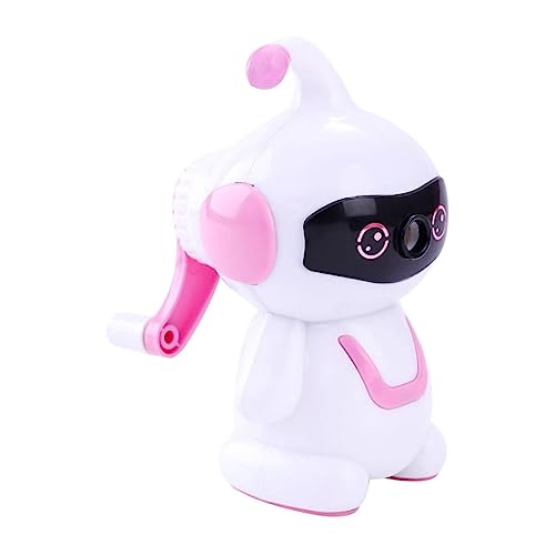 MOTHNUR Handkurbel Bleistiftspitzer Roboter Design Bleistiftanspitzer mit Kompaktem Leichtem Gehäuse für Schule Büro und Zuhause Praktisches Schreibwaren Zubehör für Jungen und Mädchen von MOTHNUR