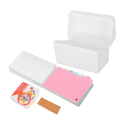 MOTHNUR Kartenbox für Büro mit Robustem Kunststoff Großer Kapazität und Mehreren Indexkarten Eleganter Desktop Organizer für Notizen und Karteikarten Praktischer Flashcard Halter Weißes von MOTHNUR