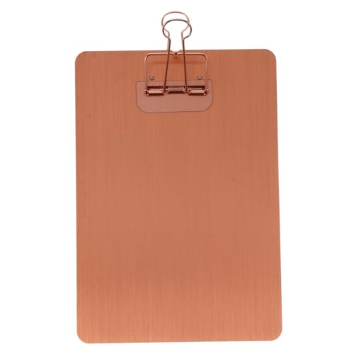 MOTHNUR Klemmbrett aus Rostfreiem Edelstahl Leichtes Schreibbrett mit Stabilem Clip für Büro Schule und Zuhause Geeignet für Dokumente und Notizen Langlebiges Metall-clipboard in Roségold von MOTHNUR