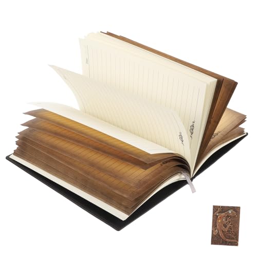 MOTHNUR Leder Notizbuch mit Relief Muster Dicke Innenseiten Langlebiges Vintage Journal Tragbares Schreibheft für Studenten Planer und für Familie und Freunde von MOTHNUR