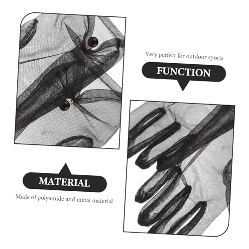 MOTHNUR Leichte Atmungsaktive Sun Gartenhandschuhe aus Chinlon Flexibler Netzstoff Dünn und Langlebig für Damen Outdoor Arbeit und Sommer Sonnenschutz Schwarz von MOTHNUR