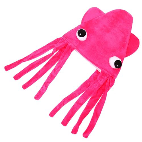 MOTHNUR Lustiger Velours Tintenfischhut Squid Hat Cartoon Tierkostüm Party Karneval Tanz Performance Zubehör für Erwachsene von MOTHNUR