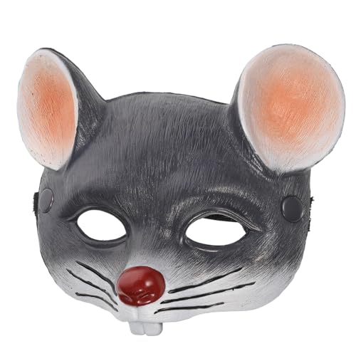 MOTHNUR Mäusemaske aus PU Schaum Leichte und Halloween Maske für Erwachsene und Kreative Cosplay Gesichtsverkleidung in Dunkelgrau Atmungsaktiv und Langlebig von MOTHNUR