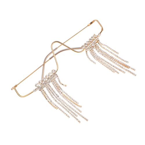MOTHNUR Partybrille Gold mit Fransen Einzigartige Metall Tassel Brille als Fotorequisite und Partydeko Unisex Karneval Accessoire für Erwachsene Kreatives Partygadget von MOTHNUR