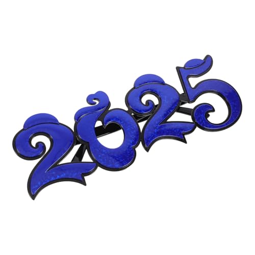 MOTHNUR Partybrille Year Eyewear aus Robustem Pc Material Lustige Foto Requisite für Silvester Feiern Leuchtend Blaues Design für Festivals und Partys von MOTHNUR