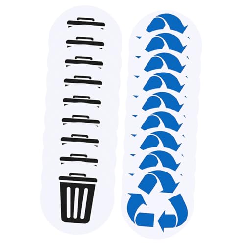 MOTHNUR Recycle Bin Labels PVC Aufkleber Selbstklebend Mülltrennung Sticker für Mülleimer Innen Außen Wiederverwendbar Müll Klassifizierungszeichen Abfall Recycling von MOTHNUR