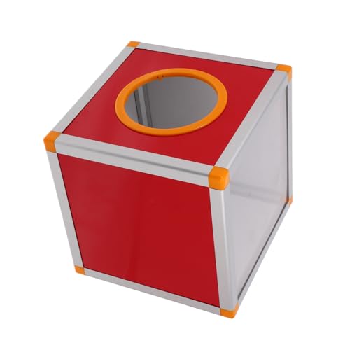 MOTHNUR Rote transparente Losbox mit Aluminiumlegierung und MDF Große Kapazität Multifunktionale Spendenbox für Partys Geschäftstreffen und Wohltätigkeitsaktionen Einfache Installation von MOTHNUR