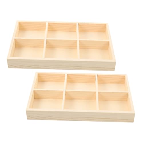 MOTHNUR Rustikale Holz Aufbewahrungsbox mit Fächern Stabiler Mehrfach Organizer für Kunstbedarf Schmuck und Büro Vielseitige Sortierbox aus Holz für Bastel und Heimbedarf von MOTHNUR