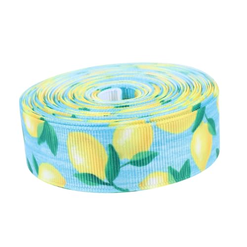 MOTHNUR Sommerliches Zitronen Geschenkband aus Langlebigem Polyester Breit Dekoratives DIY Schleifenband für Partygeschenke Bastelprojekte und Festliche Verpackungen von MOTHNUR