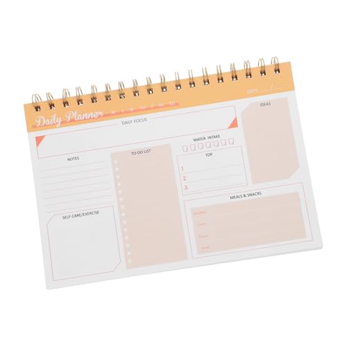 MOTHNUR Tagesplaner Notizblock Spiral Gebunden Kompakter Appointment Notepad Effizienter Zeitmanagement Planer für Studium und Büro Leicht und Handlich Praktische Stundenplanung von MOTHNUR