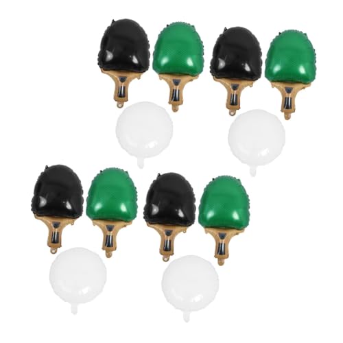 MOTHNUR Teiliges Tischtennis Ballon Deko mit Grünen und Schwarzen Schlägern Weißen Bällen Sportliche für Jungen Vielseitig für Geburtstagsfeiern Sport Events Hochzeiten und Wettbewerbe von MOTHNUR