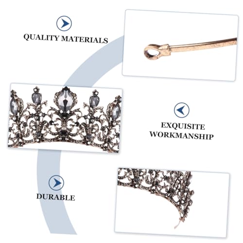 MOTHNUR Vintage Barock Hochzeitskrone mit Strassbesatz Vollständige Kopfbedeckung aus Robustem Legierungsmaterial Funkelnder Brautschmuck für Hochzeit Halloween Kostüm und Besondere von MOTHNUR
