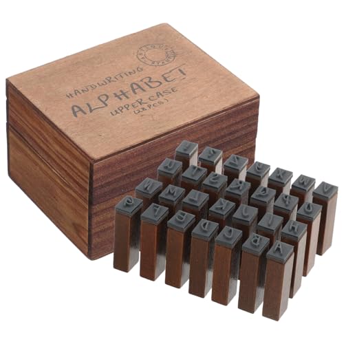 MOTHNUR Vintage Holzstempel Buchstaben Alphabet DIY Scrapbooking Holzstempel für Tagebuch Geschenk Dekoration Bastelbedarf Langlebig Handgefertigt von MOTHNUR