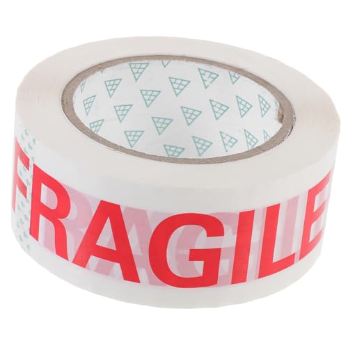 MOTHNUR Warnband Fragile Tape Breit Lang Schweres Verpackungsband mit Rotem Warntext Weißem Grund Bruchsicheres Klebeband für Versand und Umzug Sicheres Verpacken Zerbrechlicher Waren von MOTHNUR