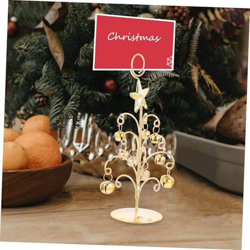 MOTHNUR Weihnachtlicher Tischkartenhalter Tischnummernhalter mit Xmas Baum Form Foto Clip Memo Notizhalter für Festliche Tischdekoration und Sitzplatzkarten Stabiles von MOTHNUR