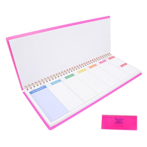 MOTHNUR Wochenplaner Notizblock mit Abreißbaren Blättern Rosa Spiralblock Wochenkalender für To Do Listen Terminplanung Aufgabenmanagement und Habit Tracker für Büro und Privatgebrauch von MOTHNUR