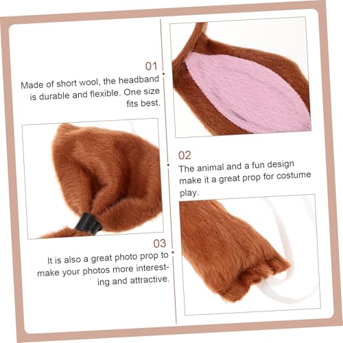 MOTHNUR Ziegenhorn Stirnband Set mit Ohren und Fliege Weicher Tierkostüm kopfschmuck für Cosplay Fasching Geburtstagsfeier und Bühnenaufführung Einheitsgröße von MOTHNUR