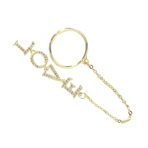 MOTHNUR Zircon Nail Art Chain Schmuck Goldfarbene Maniküre Ornament Nagelring Mode Nageldekoration für Partys Festivals und Alltag von MOTHNUR