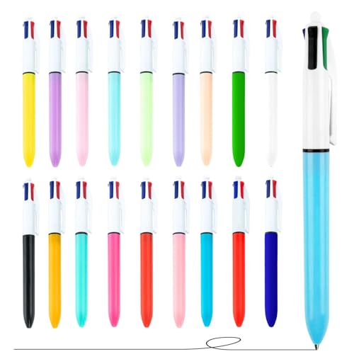 MOTIBACK 18 Stück 4 Farben Kugelschreiber, Kugelschreiber Mehrfarbig 0,5 mm Mehrfarbiger Stifte, 4 Farben Stifte für Büro-Schulbedarf, Schüler, Kinder, Geschenk MOTIBACK 18 Stück 4 Farben Kugelschreiber, Kugelschreiber Mehrfarbig 0,5 mm Mehrfarbiger Stifte, 4 Farben Stifte für Büro-Schulbedarf, Schüler, Kinder, Geschenk von MOTIBACK