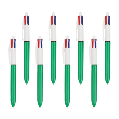 MOTIBACK 4 Farben Kugelschreiber, 8 Stück Mehrfarbiger Kugelschreiber, 1,0 mm Kugelschreiber für das Büro, das Home Office oder die Schule (Dunkelgrün) von MOTIBACK