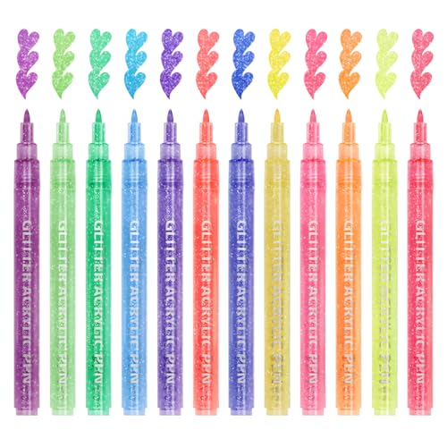 MOTIBACK Set mit 12 Glitzerstiften mit einer Spitze, 0,7 mm, bunte Glitzer-Stifte für Kinder, Geschenkideen für Sammelalbum und Zeichnung, sichere und leuchtende Farben MOTIBACK Set mit 12 Glitzerstiften mit einer Spitze, 0,7 mm, bunte Glitzer-Stifte für Kinder, Geschenkideen für Sammelalbum und Zeichnung, sichere und leuchtende Farben von MOTIBACK