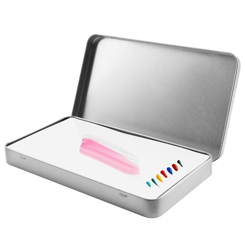 MOTOFITOOL Stay Wet Palette für Acrylmalerei, Nass-Palette mit Schwämmen und 120 Papieren für Acrylfarben und Miniaturen, feuchtigkeitsspeichernde Künstlerpalette mit Klappdeckel, Blechbox (Silber) von MOTOFITOOL