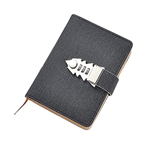 A7 Glitzer abschließbares Notizbuch Hardcover liniert Notizblock geheimes Passwort Tagebuch Planer Organizer mit Zahlenschloss, Stifthalter und Kartenfächer von MOTT