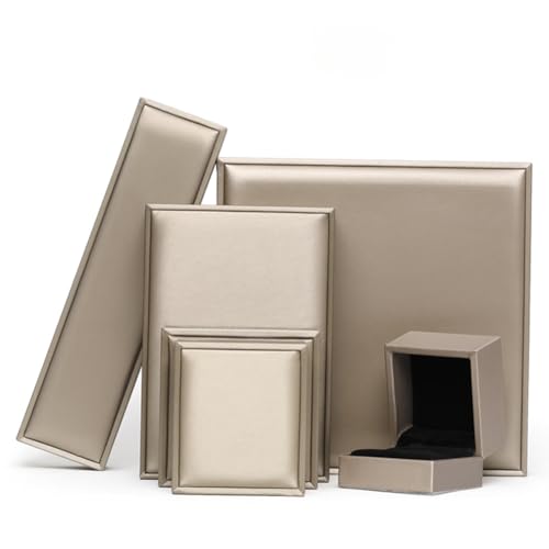 MOTTK Aufbewahrungsbox aus Kunstleder, für Halsketten, Anhänger, Luxus-Schmuck- und Ohrring-Set, Geschenk-Boxen für Geburtstag, Antrag, Verlobung, Hochzeit, Valentinstag (goldfarben, große Set-Box) MOTTK Aufbewahrungsbox aus Kunstleder, für Halsketten, Anhänger, Luxus-Schmuck- und Ohrring-Set, Geschenk-Boxen für Geburtstag, Antrag, Verlobung, Hochzeit, Valentinstag (goldfarben, große Set-Box) von MOTTK