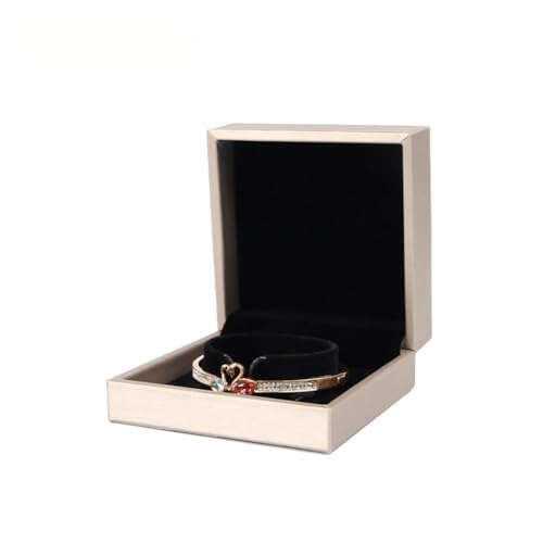 MOTTK Aufbewahrungsbox aus Kunstleder für Halsketten, Anhänger, Ohrringe, luxuriös, weiche Kette, Schmuck-Aufbewahrungsboxen, Schmuckhalter (Gold, Armband-Box) von MOTTK
