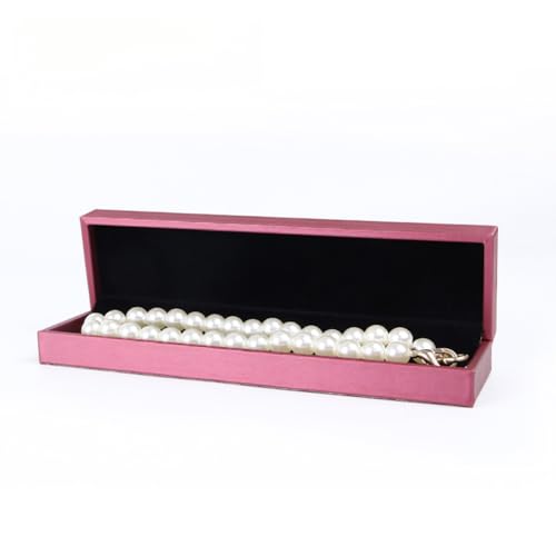 MOTTK Aufbewahrungsbox aus Kunstleder für Halsketten, Anhänger, Ohrringe, luxuriös, weiche Oberfläche, Schmuck-Aufbewahrungsboxen, Schmuck-Präsentationshalter, Kastanienbraun, lange Kette-Box MOTTK Aufbewahrungsbox aus Kunstleder für Halsketten, Anhänger, Ohrringe, luxuriös, weiche Oberfläche, Schmuck-Aufbewahrungsboxen, Schmuck-Präsentationshalter, Kastanienbraun, lange Kette-Box von MOTTK